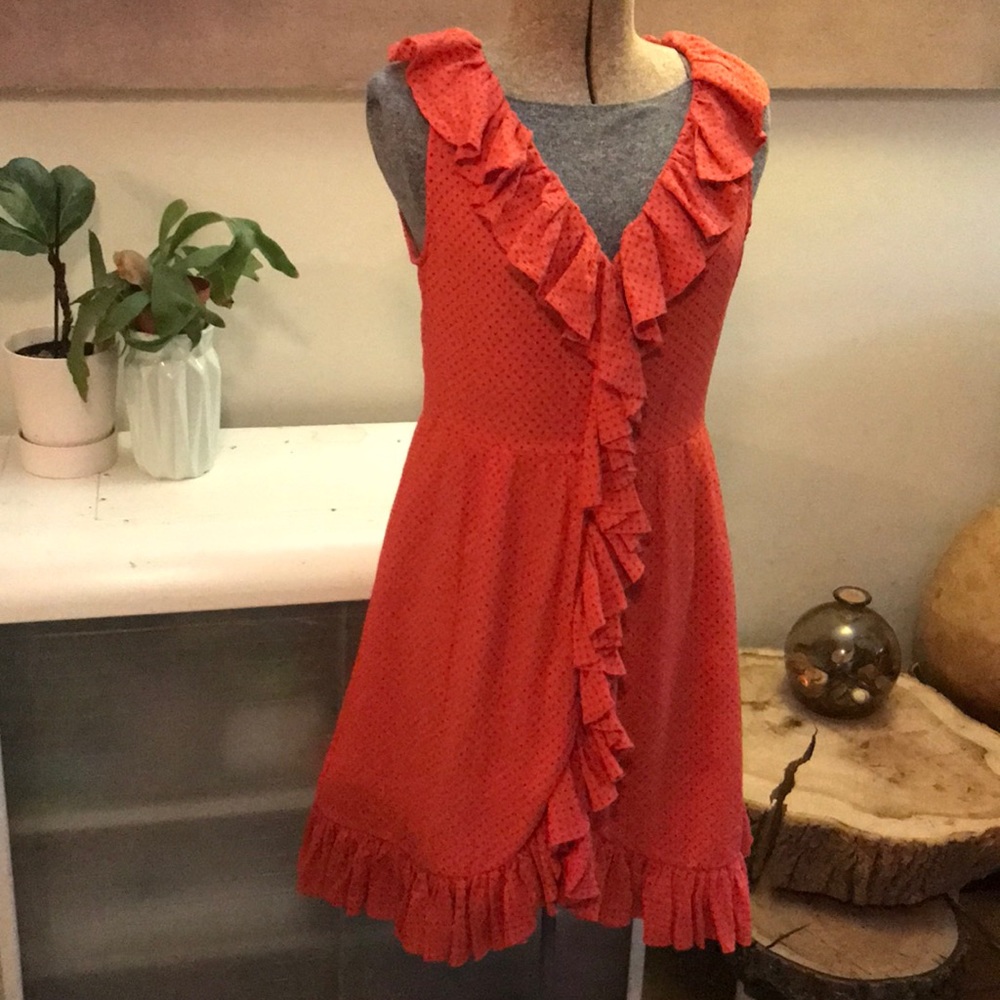 Marc By Marc Jacobs Red Ruffle Dress